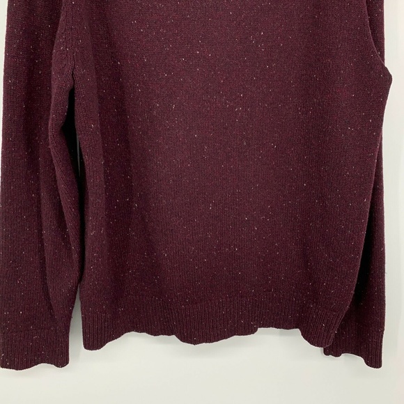 Club Monaco Mens Sweater Burgundy Marled 100% Wool Pullover Crewneck - Picture 11 of 11